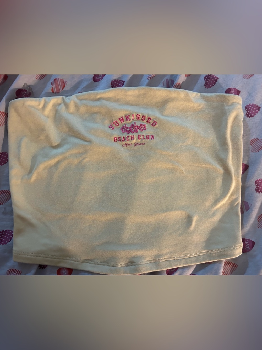 Malibu Pale Yellow Sunkissed Beach Club Tube Crop Top